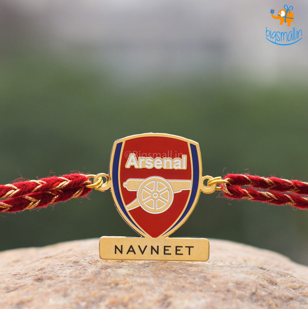 Personalized Arsenal Metallic Rakhi | COD Not Available