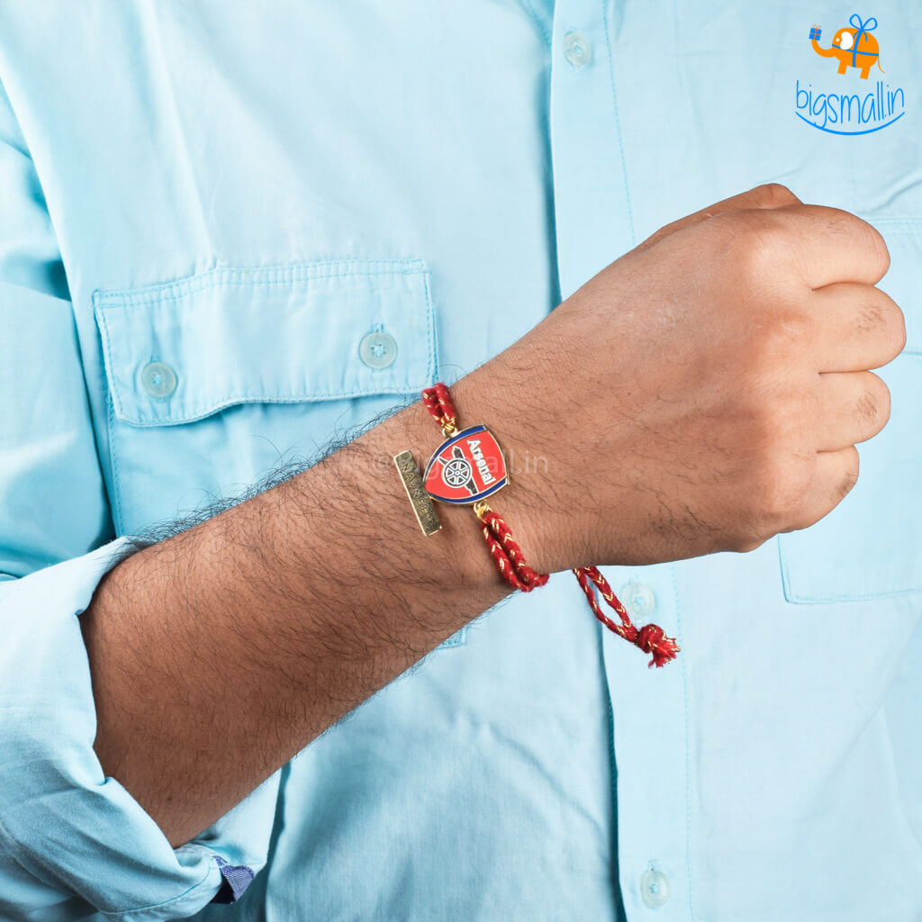 Personalized Arsenal Metallic Rakhi | COD Not Available