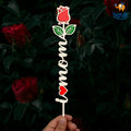I Love Mom Wooden Rose