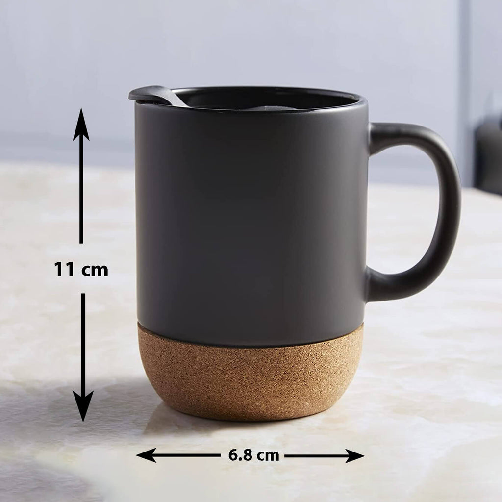 Black Mug with Cork Base