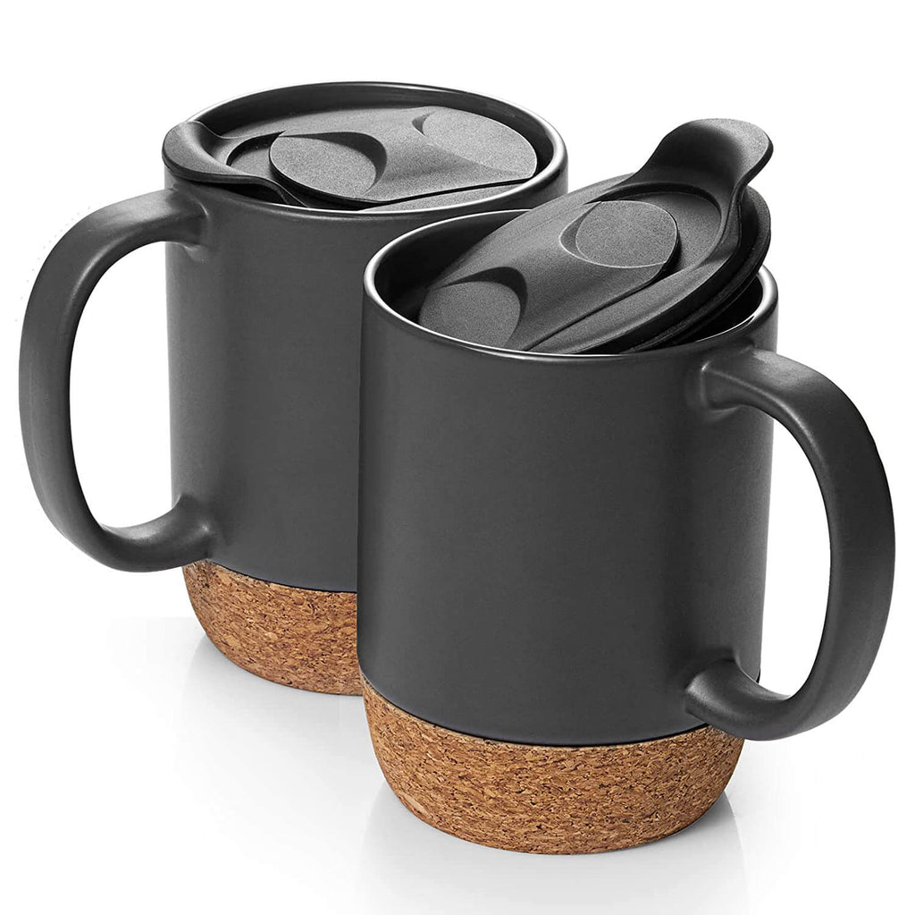 Black Mug with Cork Base