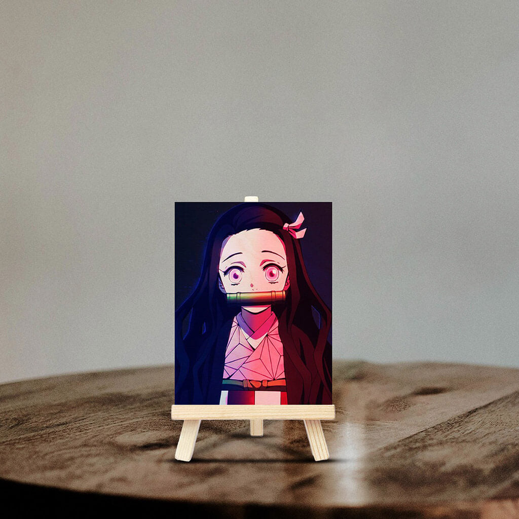 Nezuko Kamado Wooden Print With Easel Stand