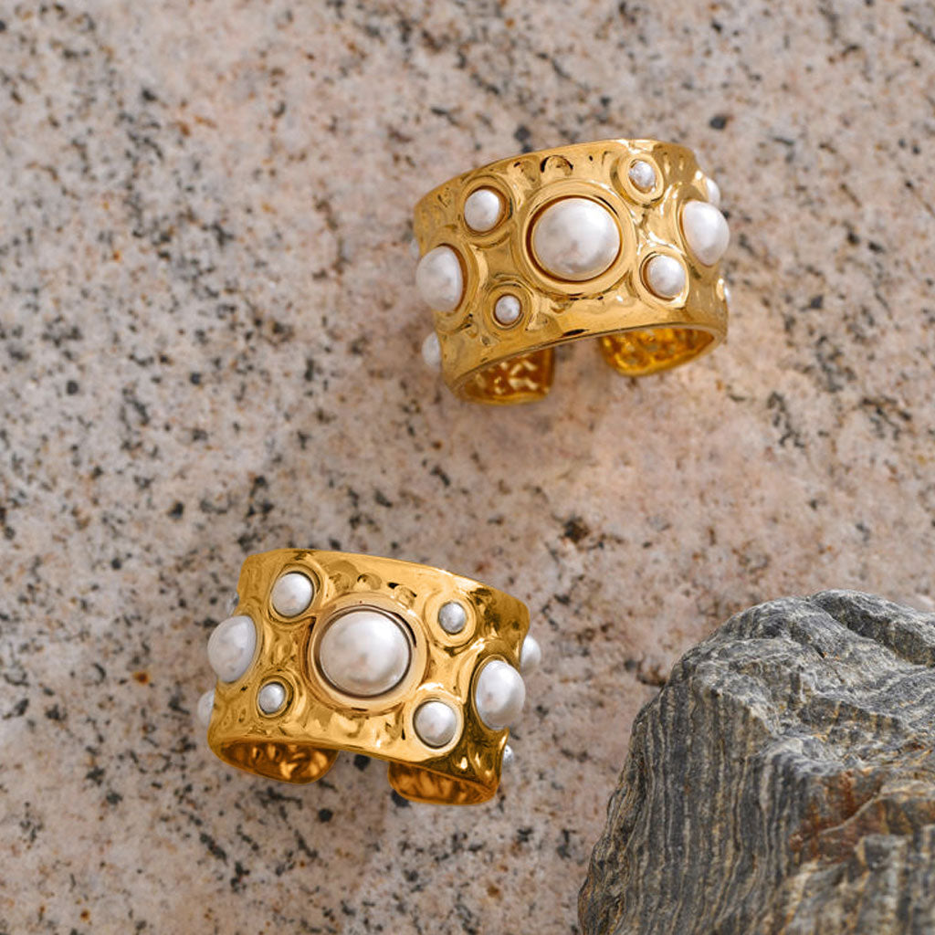 Pearl Studded Statement Ring