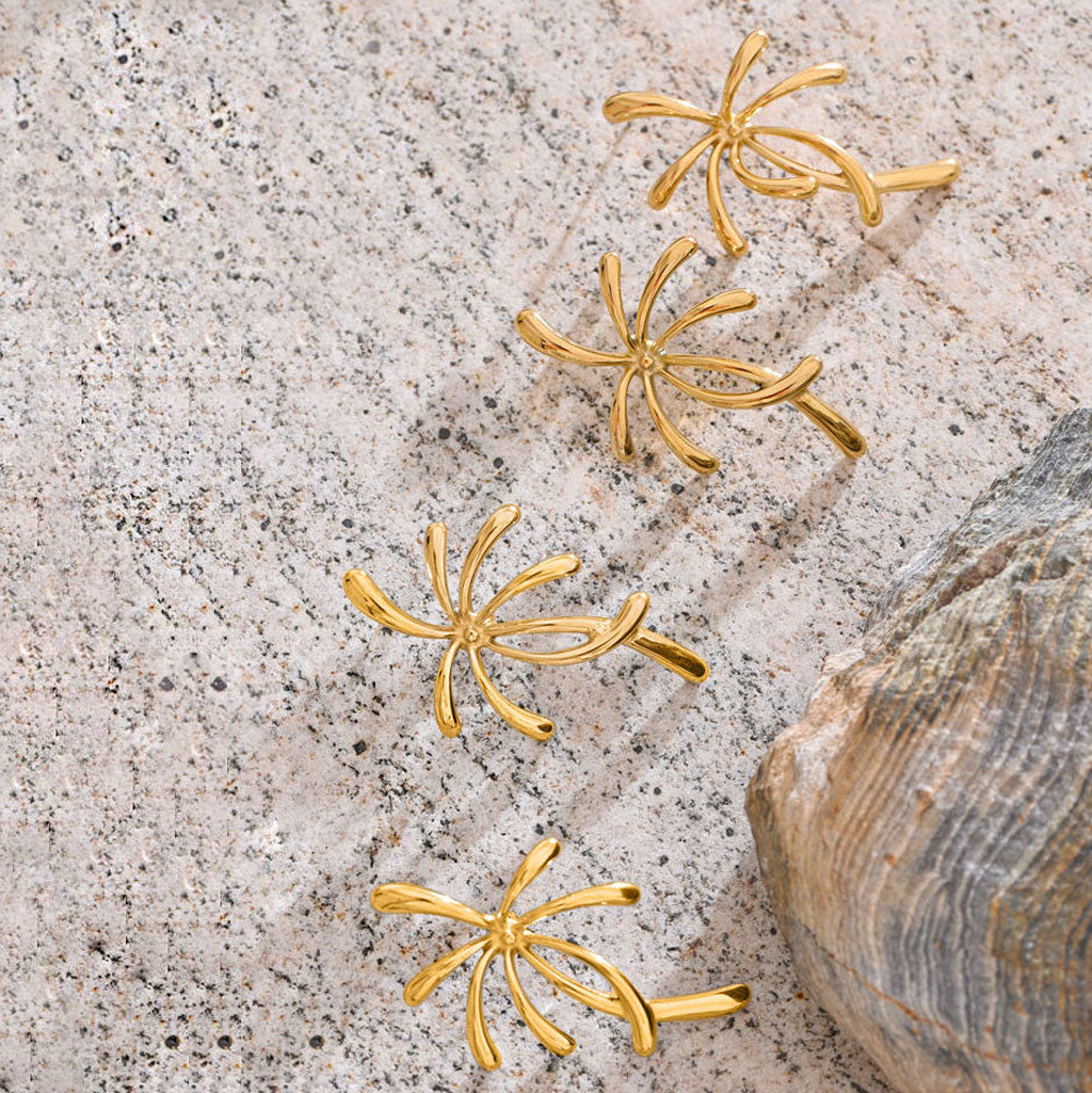 Abstract Palm Stud Earrings