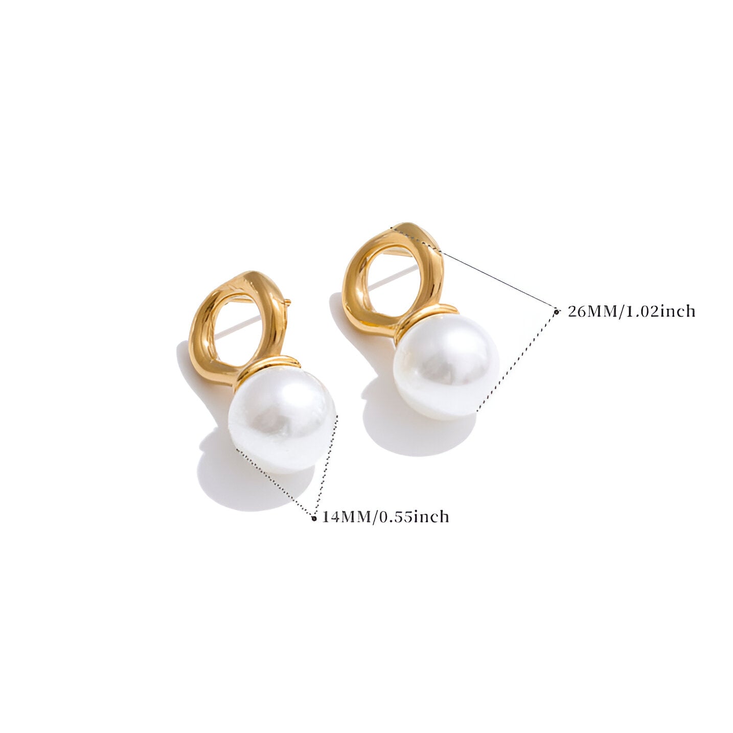 Pearl Dome Huggie Earrings