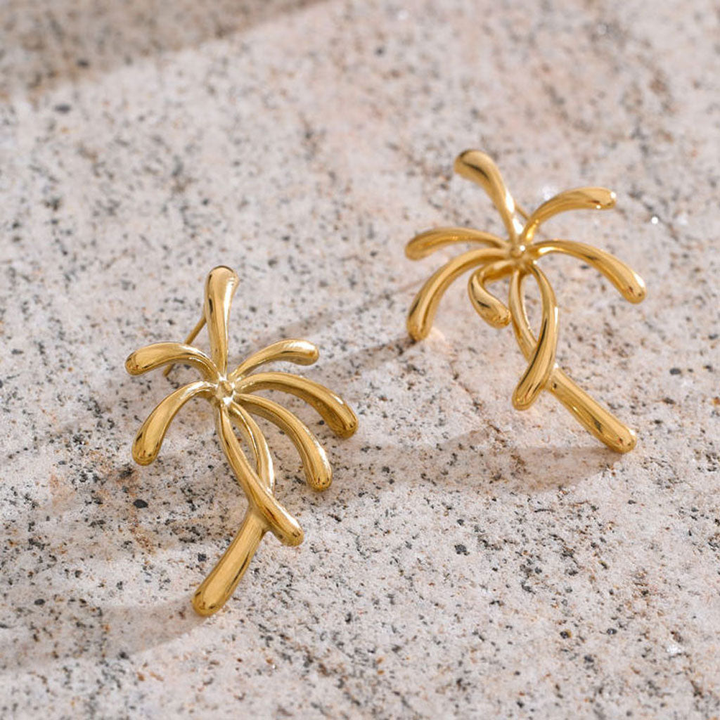 Abstract Palm Stud Earrings