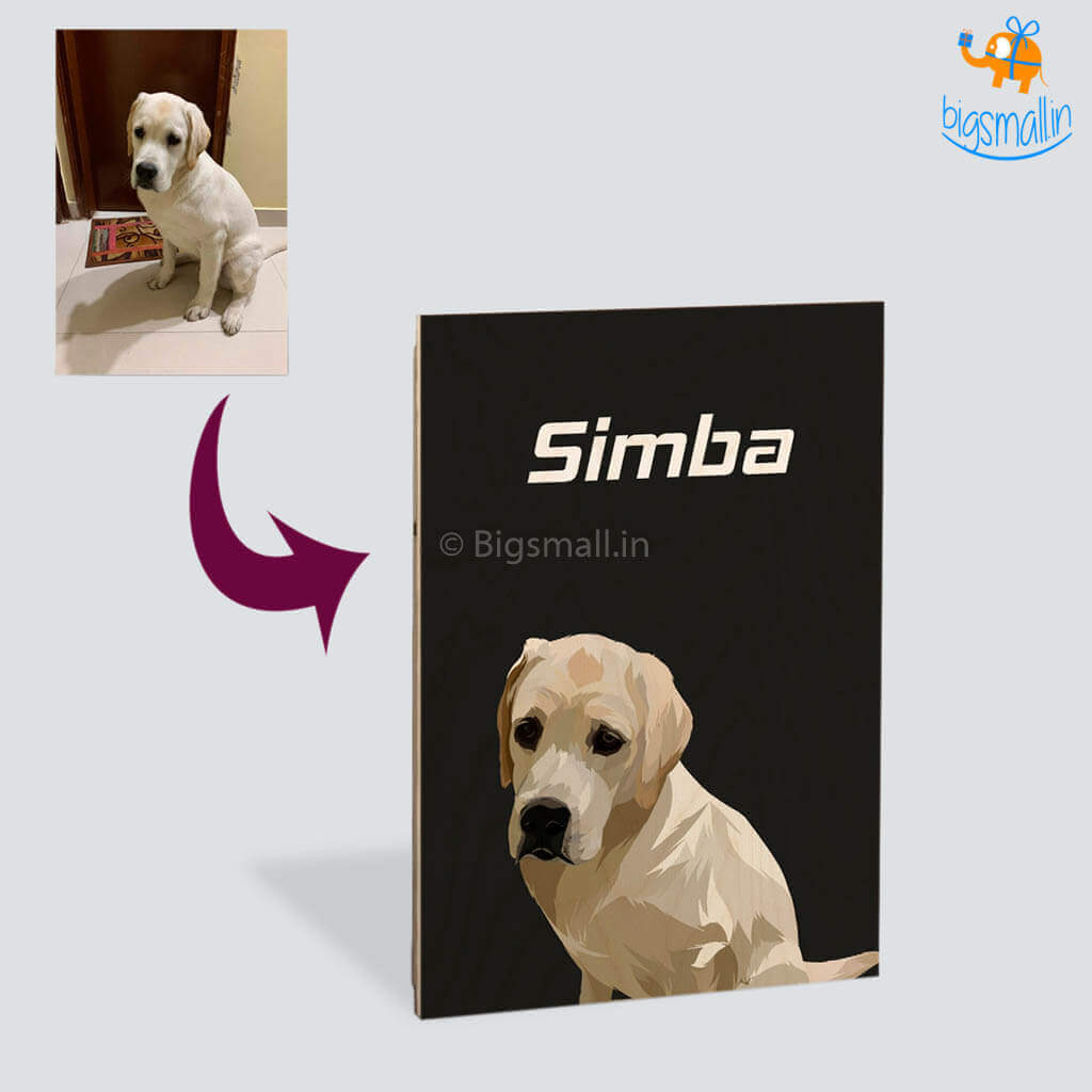 Personalized Pets Caricature Wooden Portrait