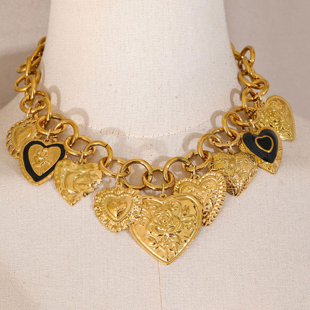 Vintage Heart Charm Necklace