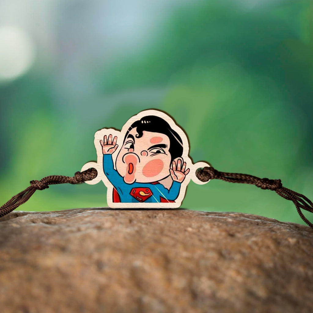 Superman Wooden Rakhi