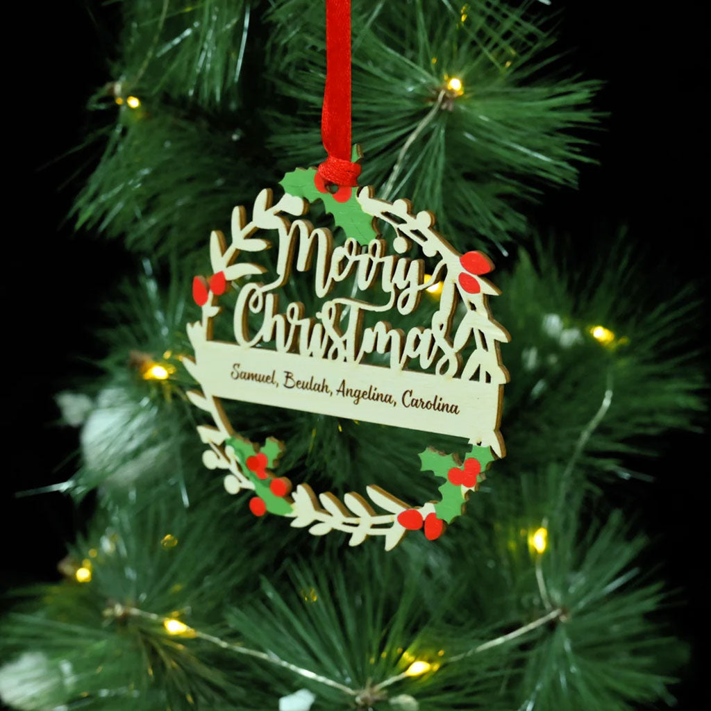 Personalised Wreath Christmas Decoration