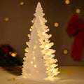 White Multi Layered Christmas Tree with Battery-Operated LED Lights