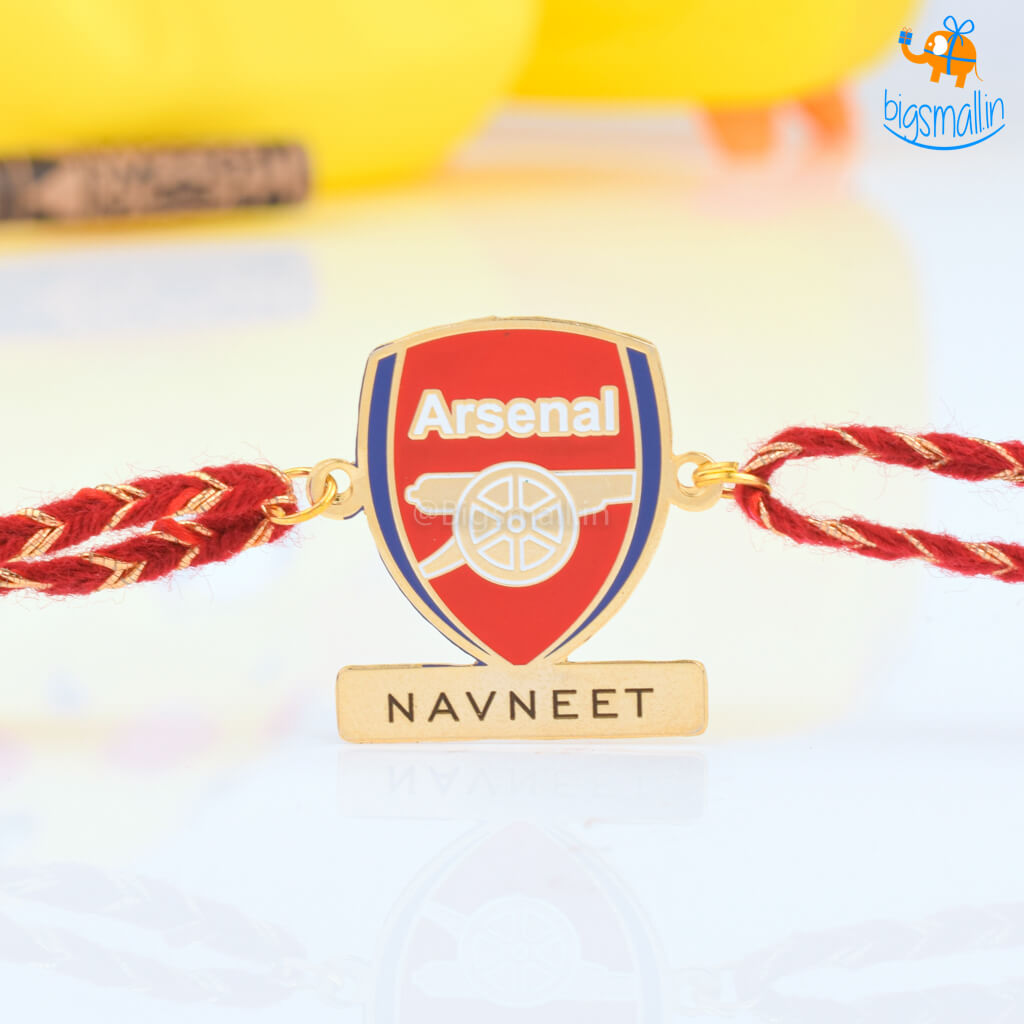 Personalized Arsenal Metallic Rakhi | COD Not Available