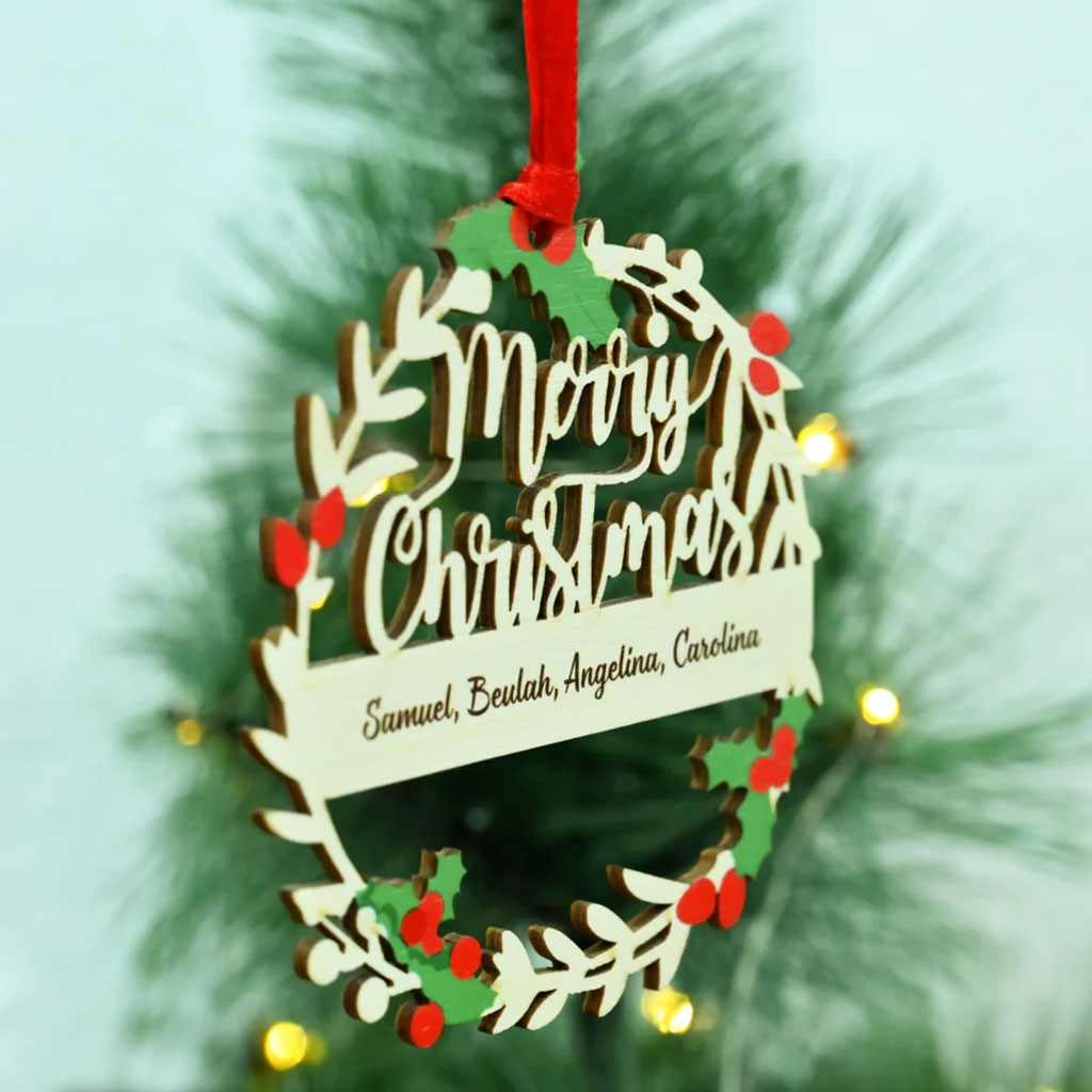 Personalised Wreath Christmas Decoration