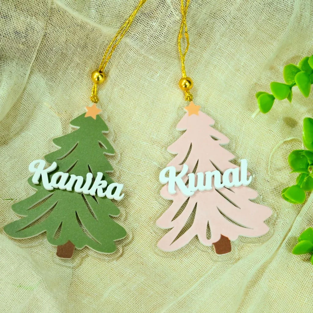 Personalised Christmas Tree Shaped Ornaments