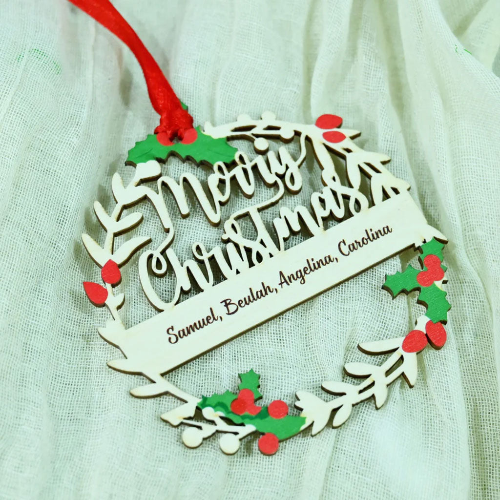 Personalised Wreath Christmas Decoration
