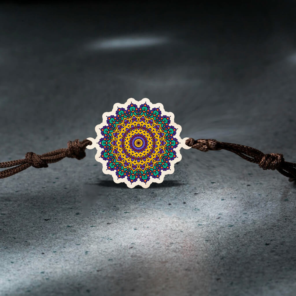 Mandala Wooden Special Rakhi for Brother