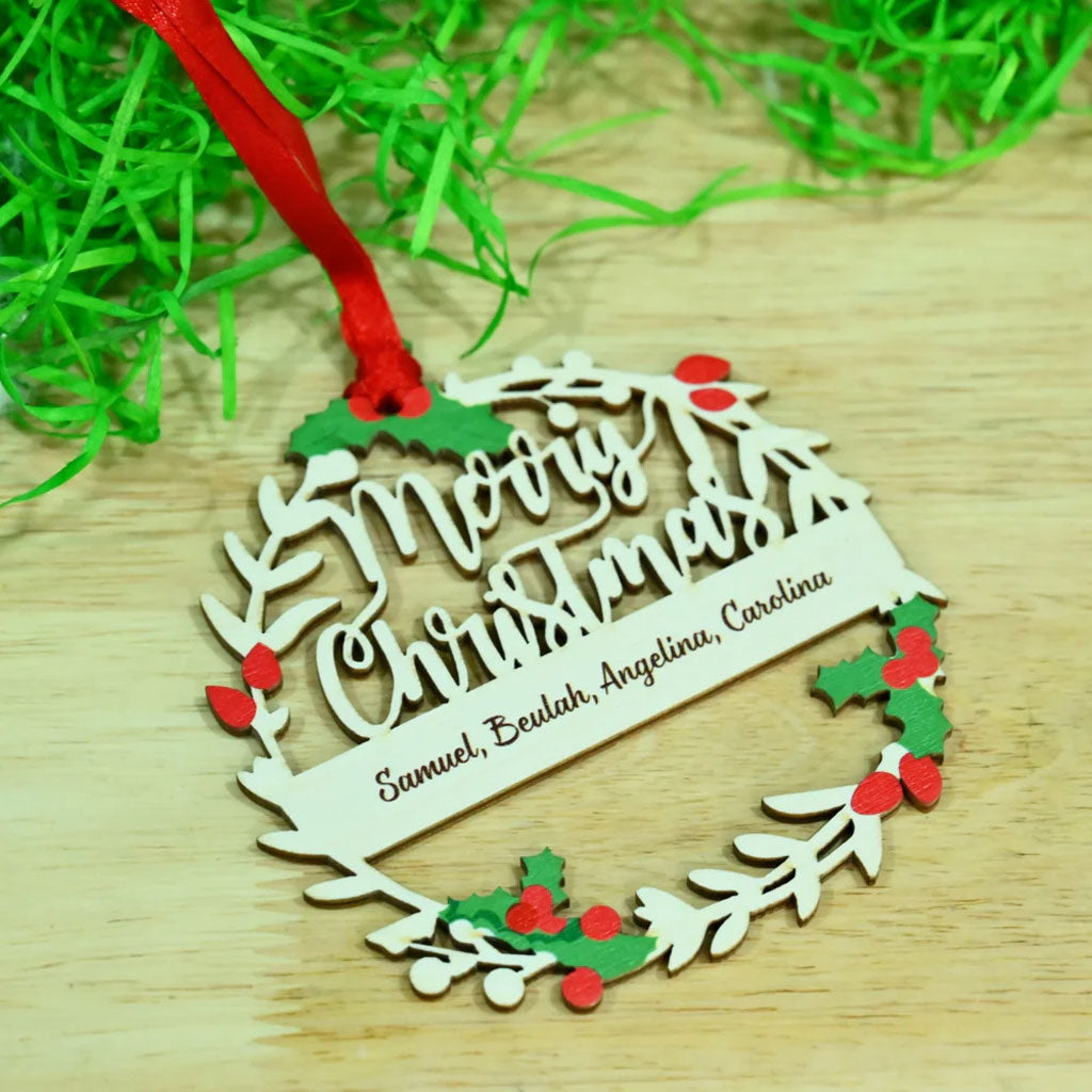 Personalised Wreath Christmas Decoration