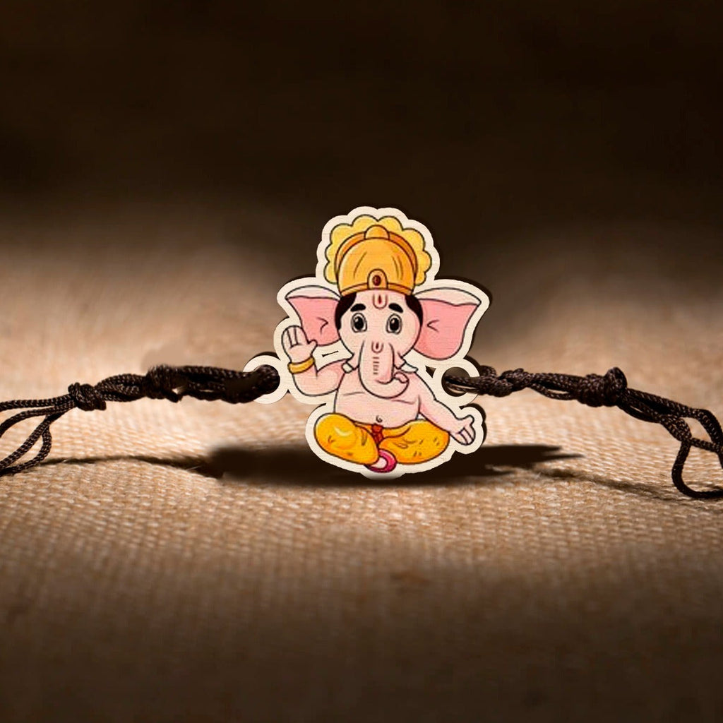 Ganesha Wooden Kids Rakhi