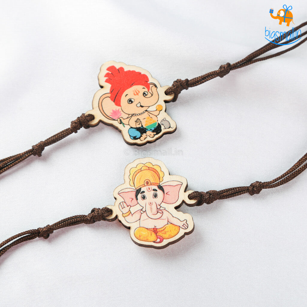 Ganesha Wooden Kids Rakhi