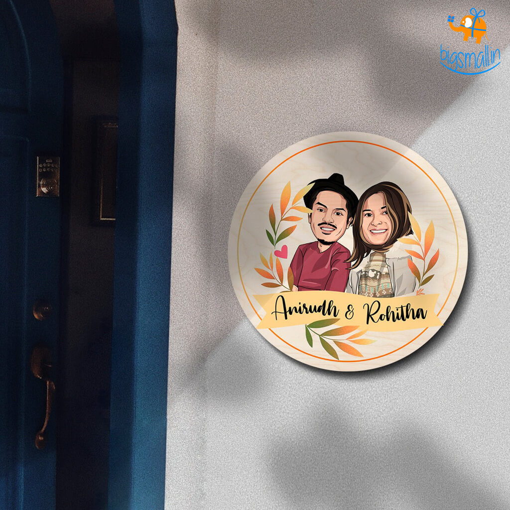 Personalized Caricature Round Name Plate