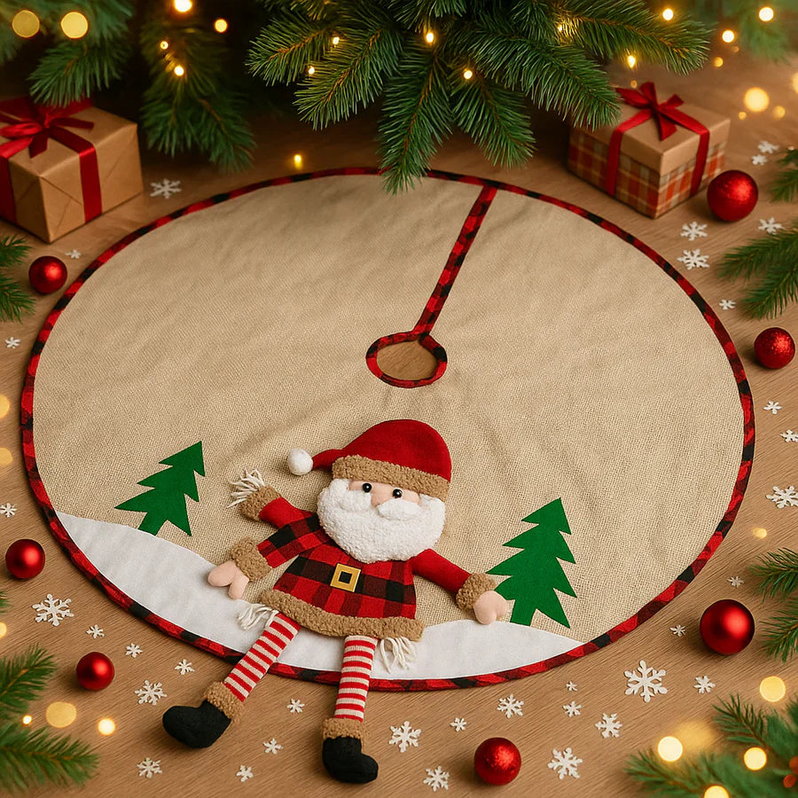 Christmas Tree Skirt with Santa Design