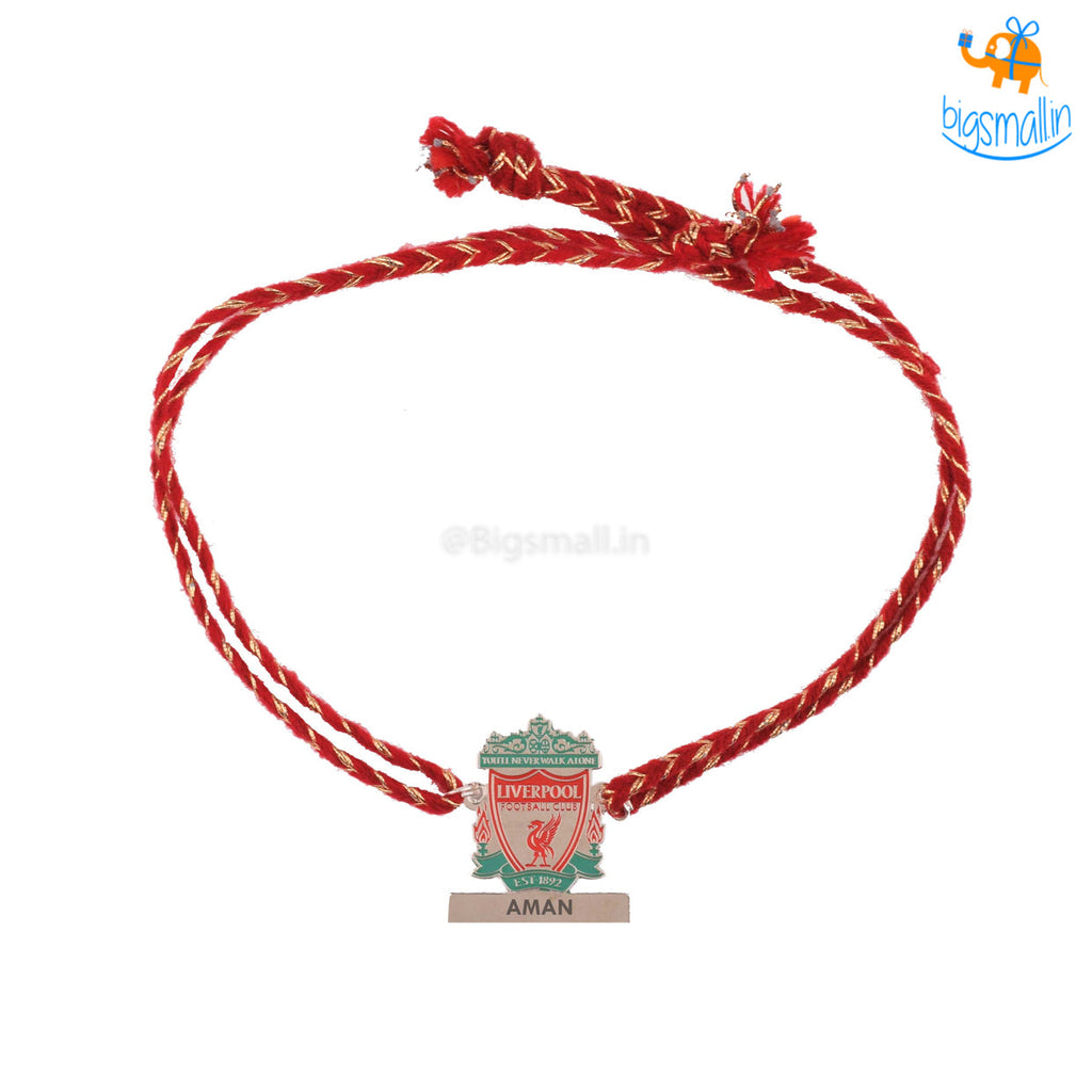 Personalized Liverpool Metallic Rakhi | COD Not Available