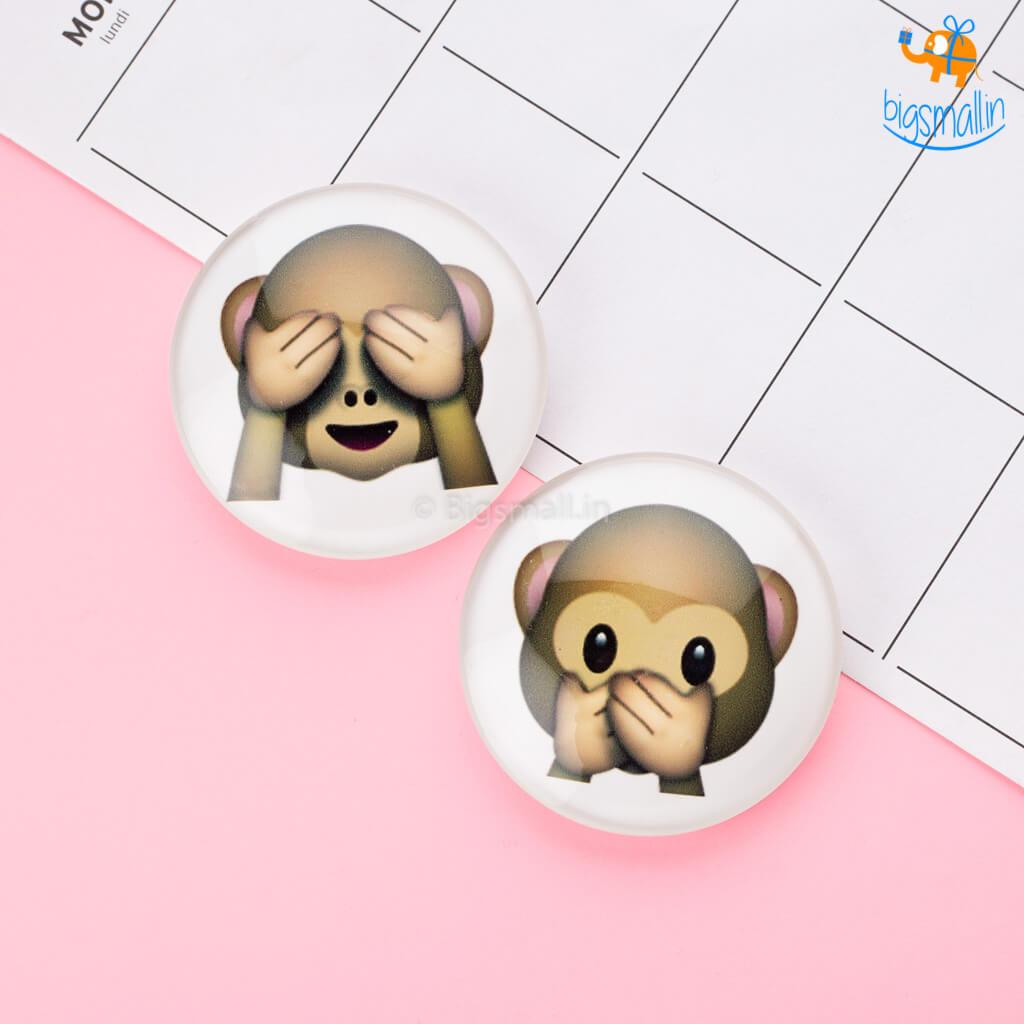 Emoji Crystal Glass Fridge Magnets- Set of 2