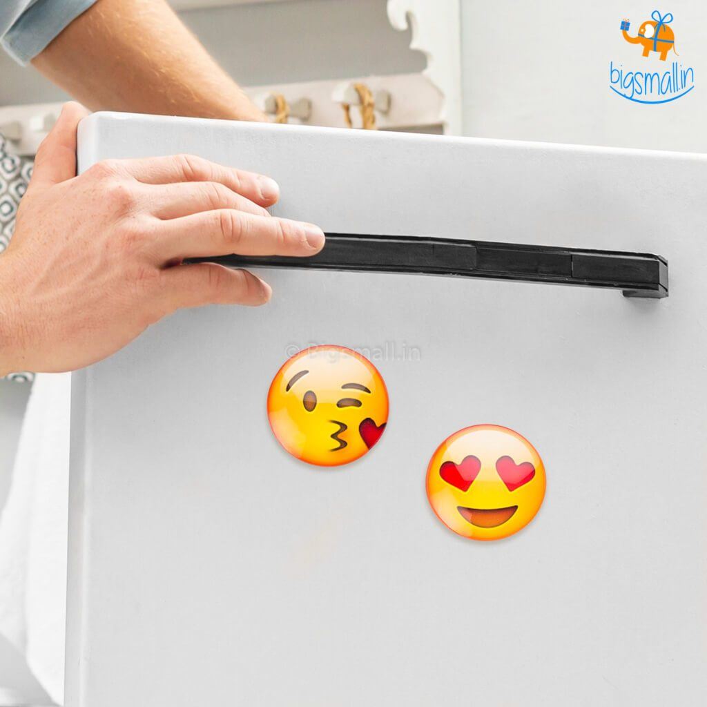 Emoji Crystal Glass Fridge Magnets- Set of 2