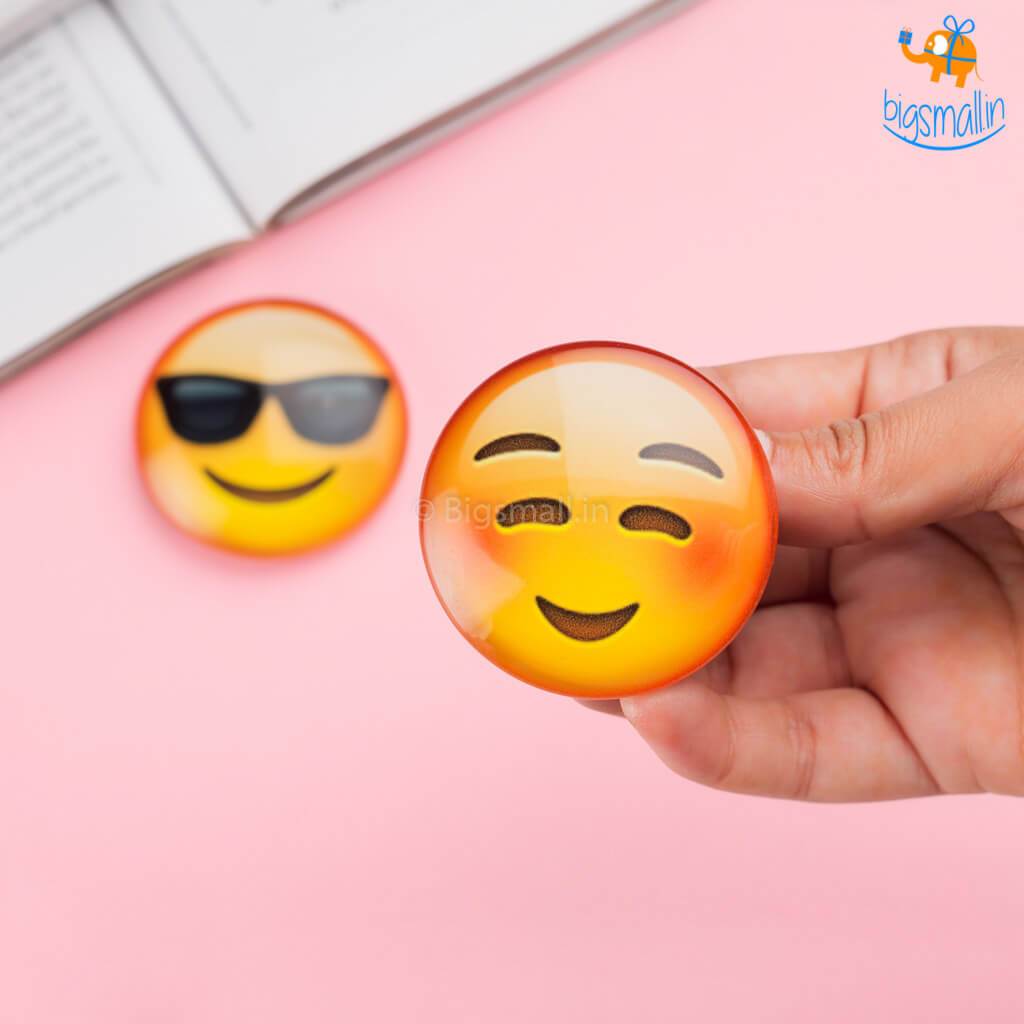 Emoji Crystal Glass Fridge Magnets- Set of 2