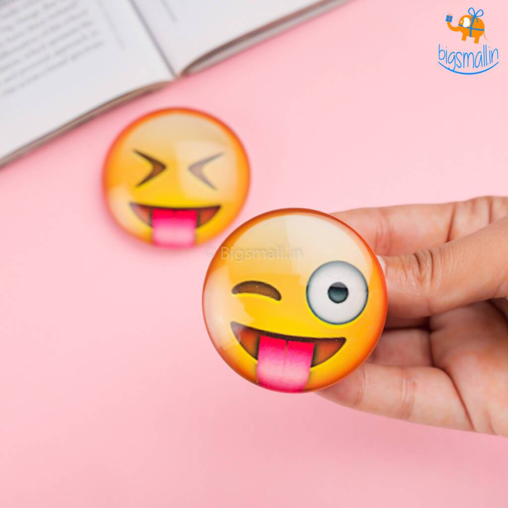 Emoji Crystal Glass Fridge Magnets- Set of 2