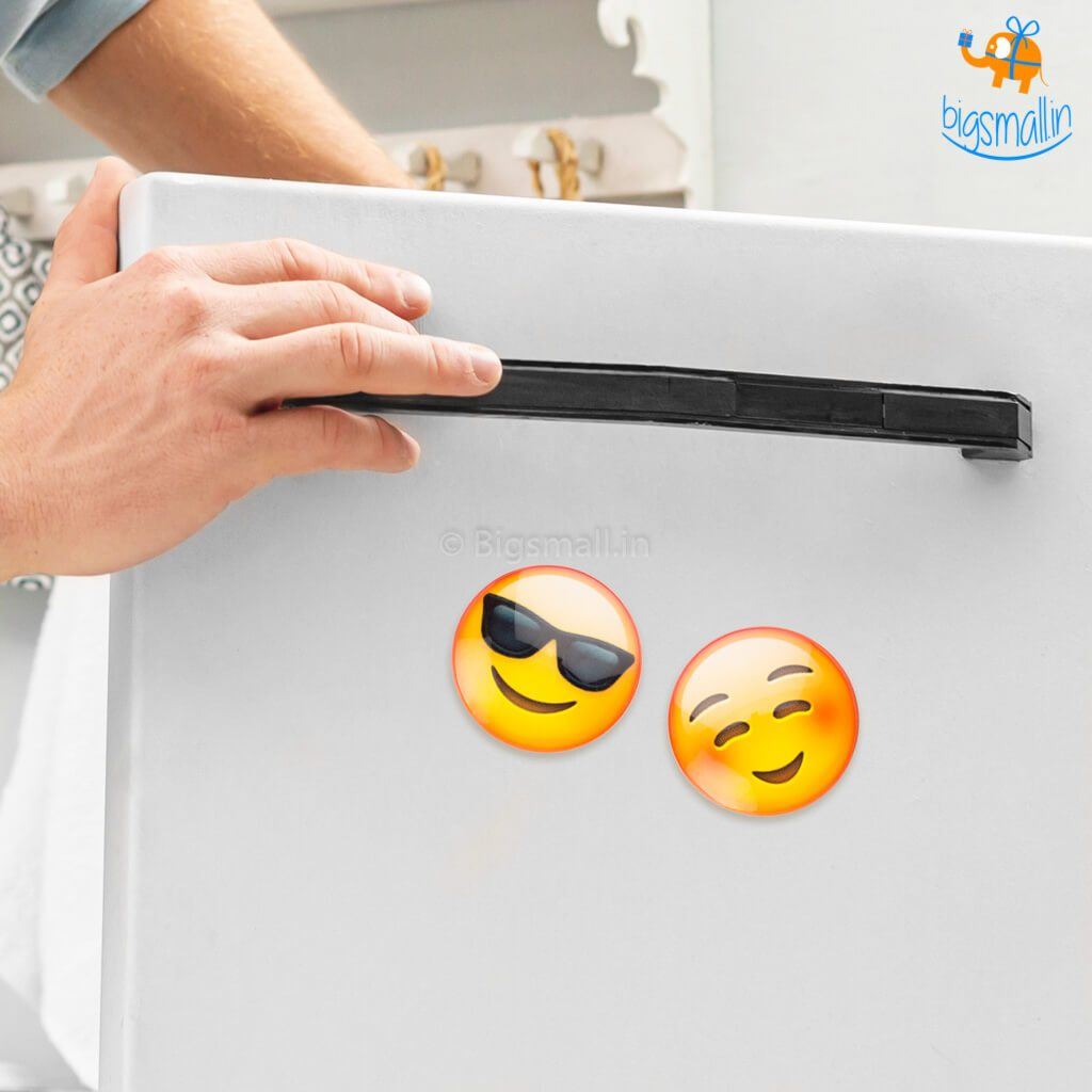 Emoji Crystal Glass Fridge Magnets- Set of 2