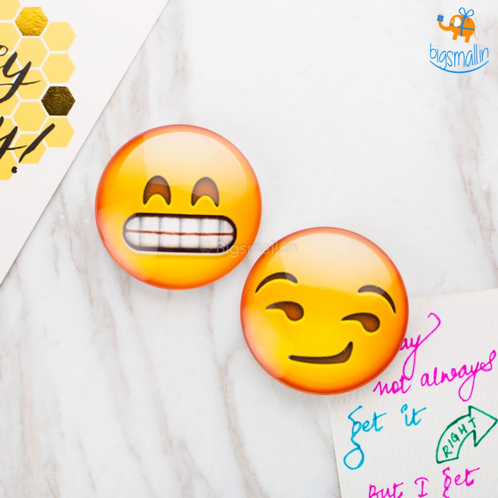 Emoji Crystal Glass Fridge Magnets- Set of 2