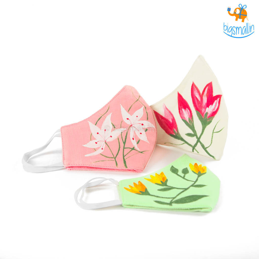 Hand-Painted Floral Cotton Mask
