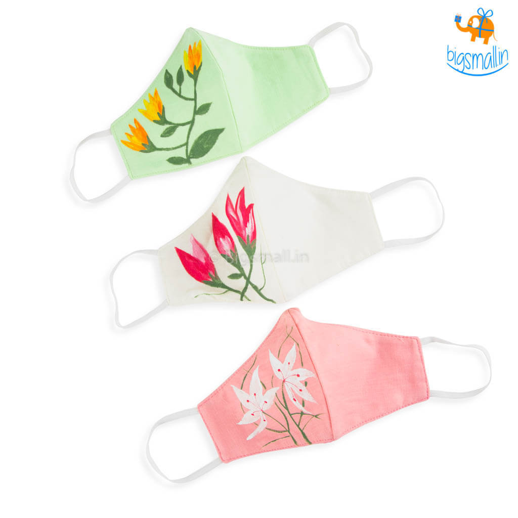 Hand-Painted Floral Cotton Mask