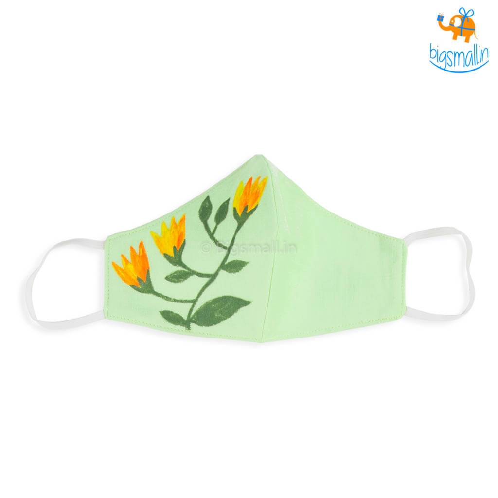 Hand-Painted Floral Cotton Mask