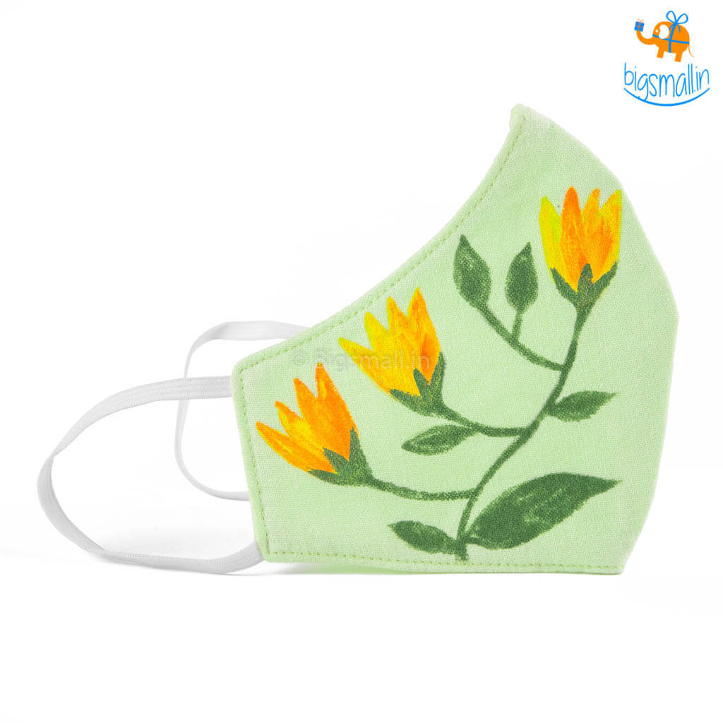 Hand-Painted Floral Cotton Mask