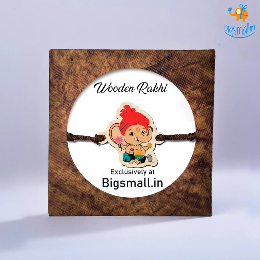 Ganesha Wooden Kids Rakhi