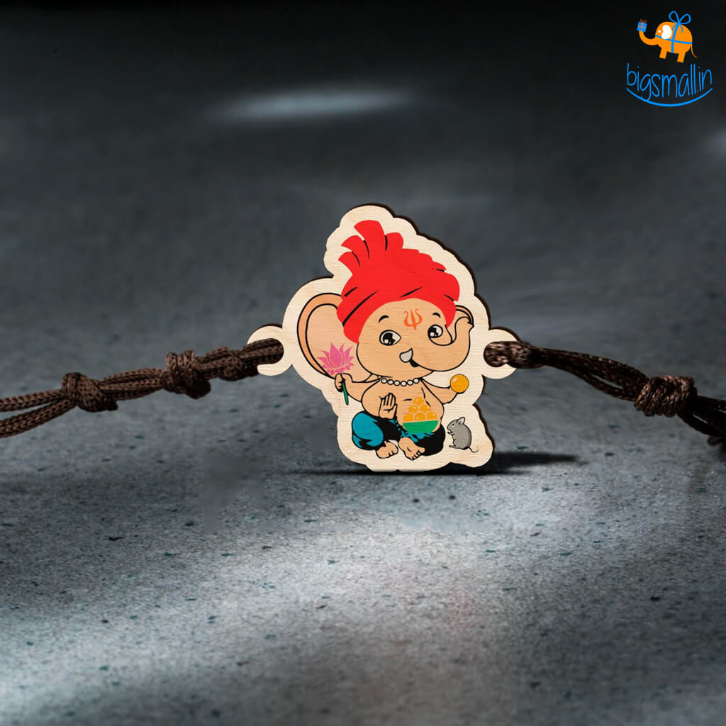 Ganesha Wooden Kids Rakhi