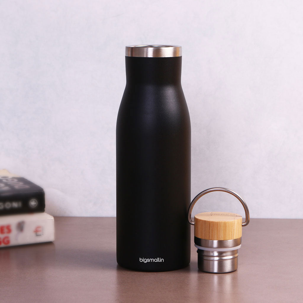 Stainless Steel Flask with Wooden Cap