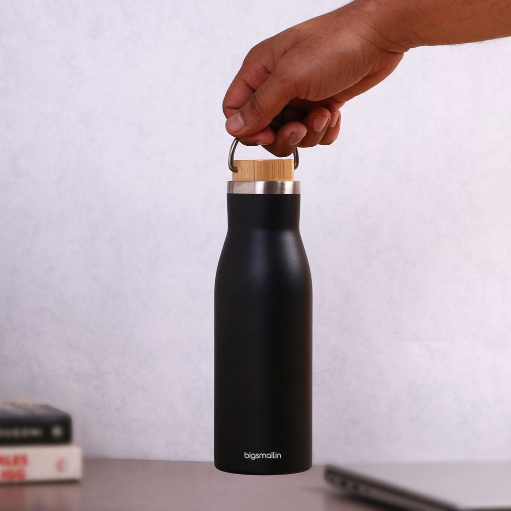 Stainless Steel Flask with Wooden Cap