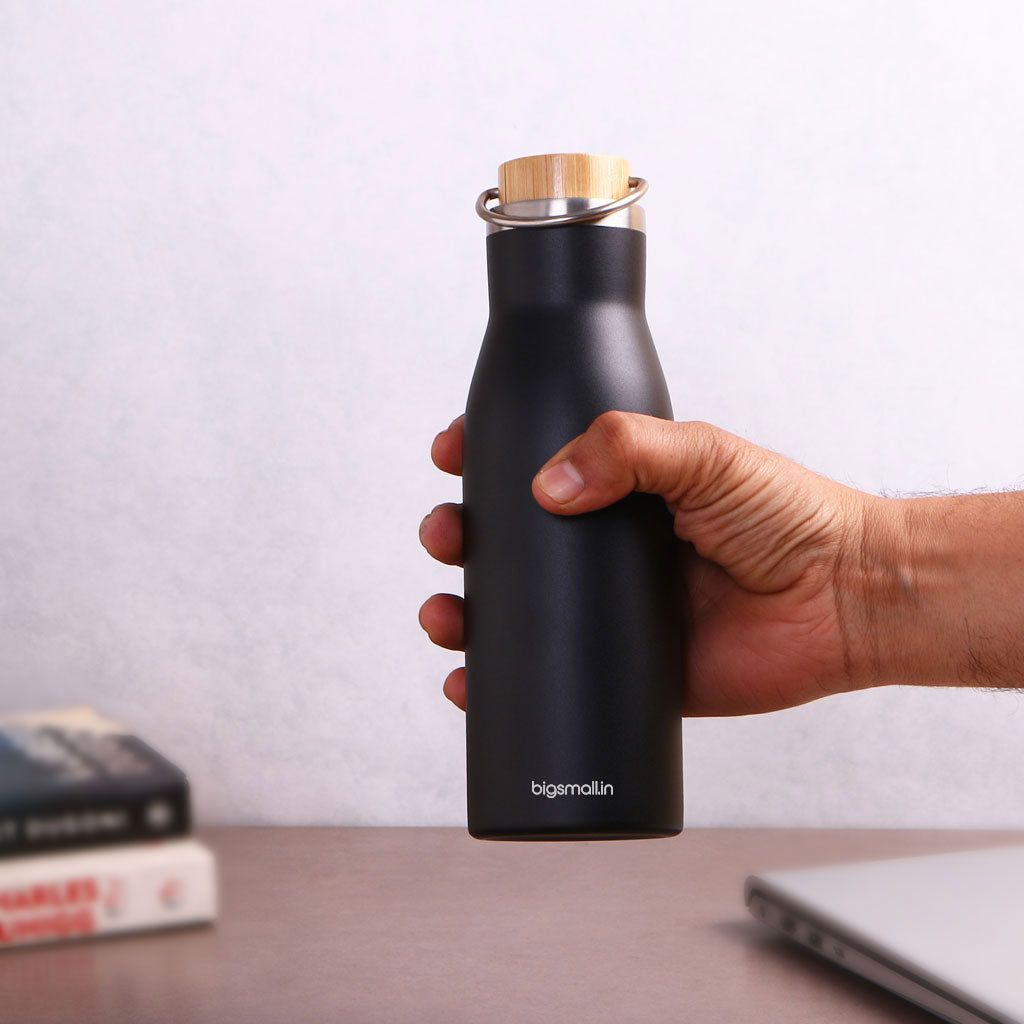 Stainless Steel Flask with Wooden Cap