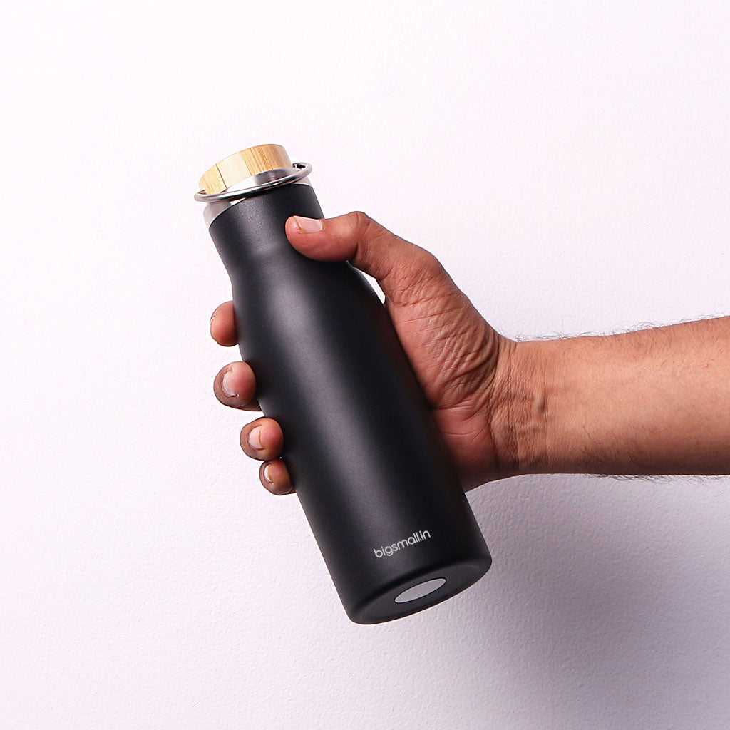 Stainless Steel Flask with Wooden Cap