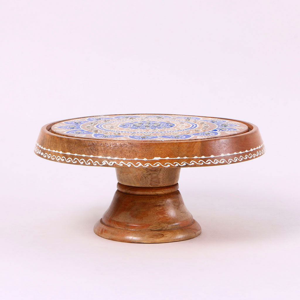 Mandala Wooden Cake Stand