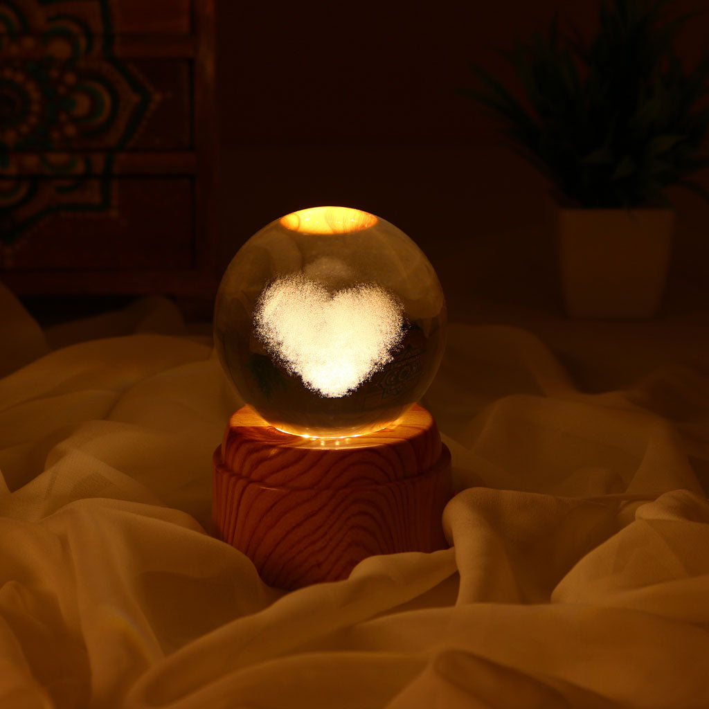 Spinning HeartGlow Crystal Lamp