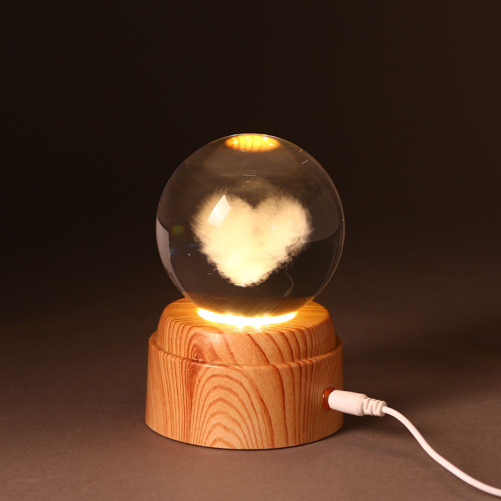 Spinning HeartGlow Crystal Lamp