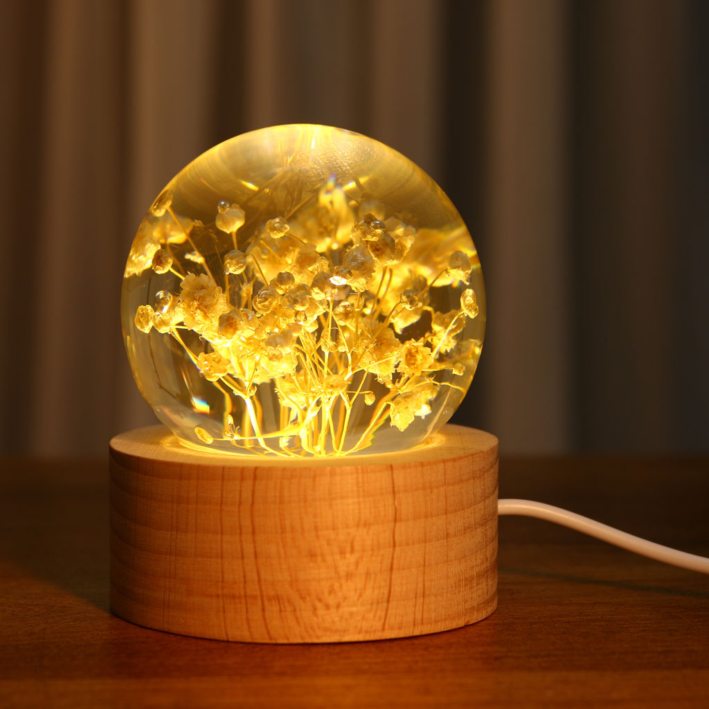 Immortal 3D Flower Crystal Lamp