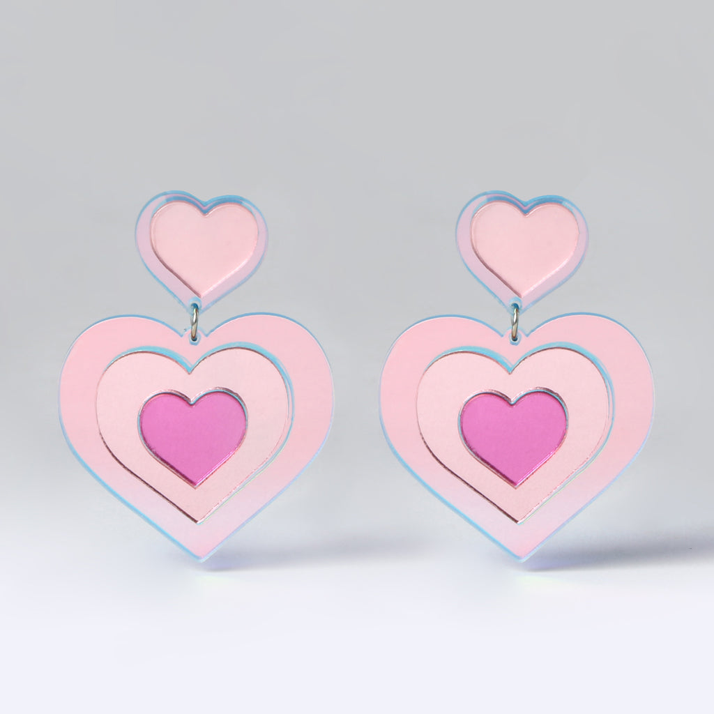 Heartbeat Hologlitz Earrings