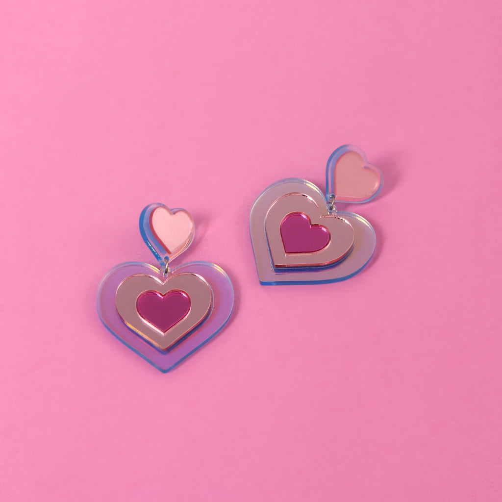 Heartbeat Hologlitz Earrings