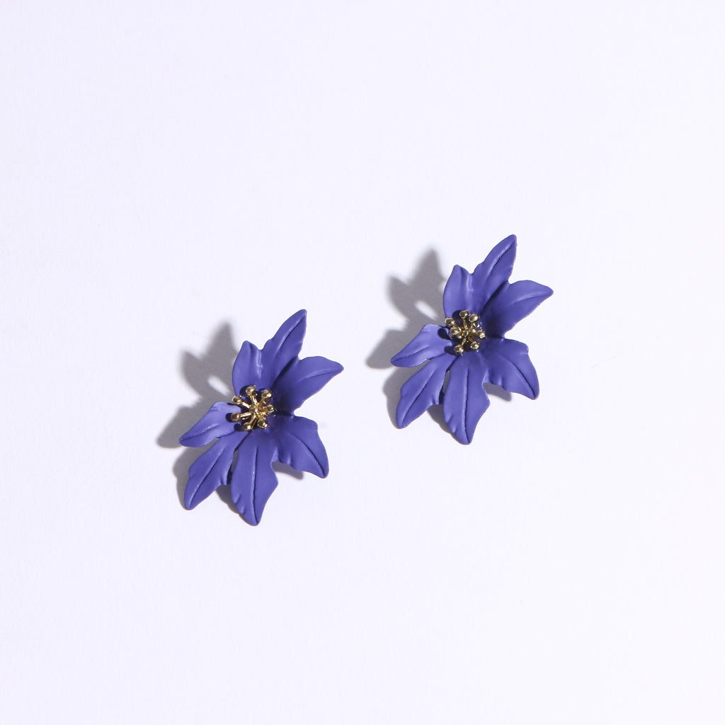 Violet Bloom Statement Earrings
