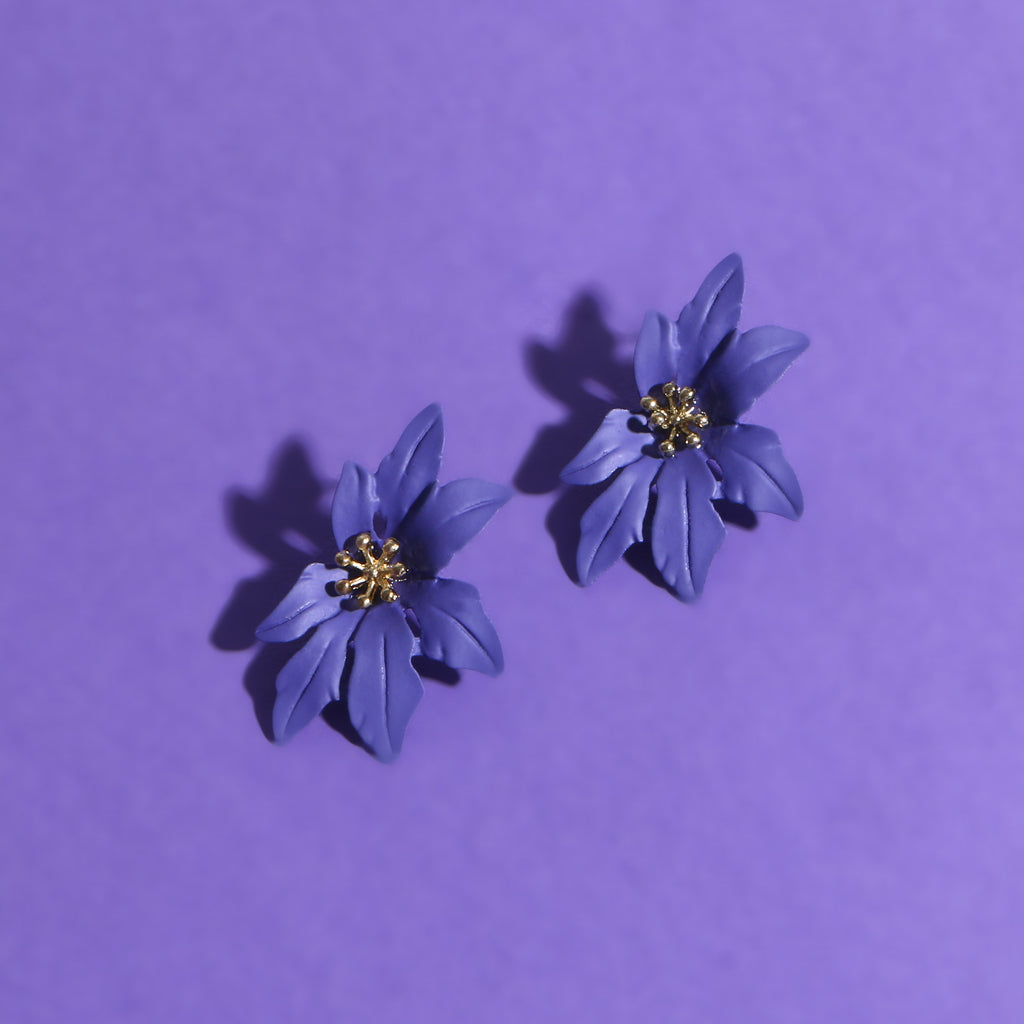 Violet Bloom Statement Earrings
